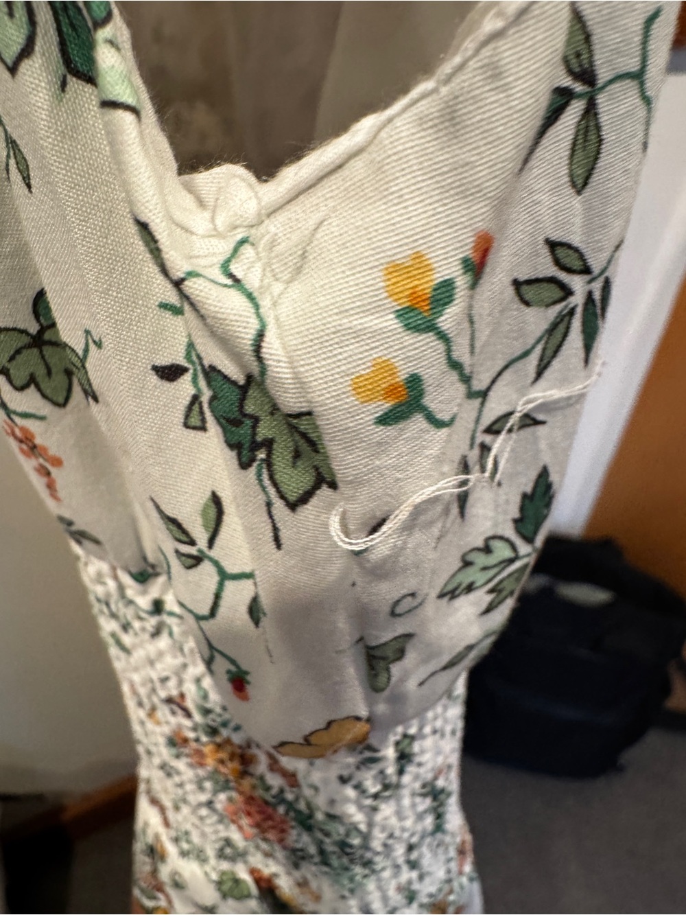 Anthropologie Maeve Tommie Cap Sleeve Smocked Front Zip Midi Dress NWT - Picture 5 of 7